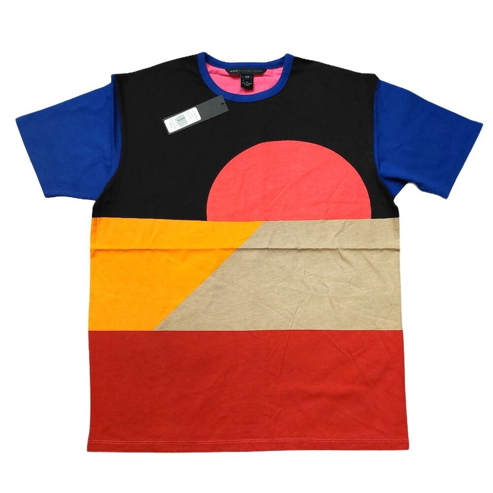 Marc by Marc Jacobs Multi-Color Red Pink Orange Blue Black Tee Shirt Sz S/P $88